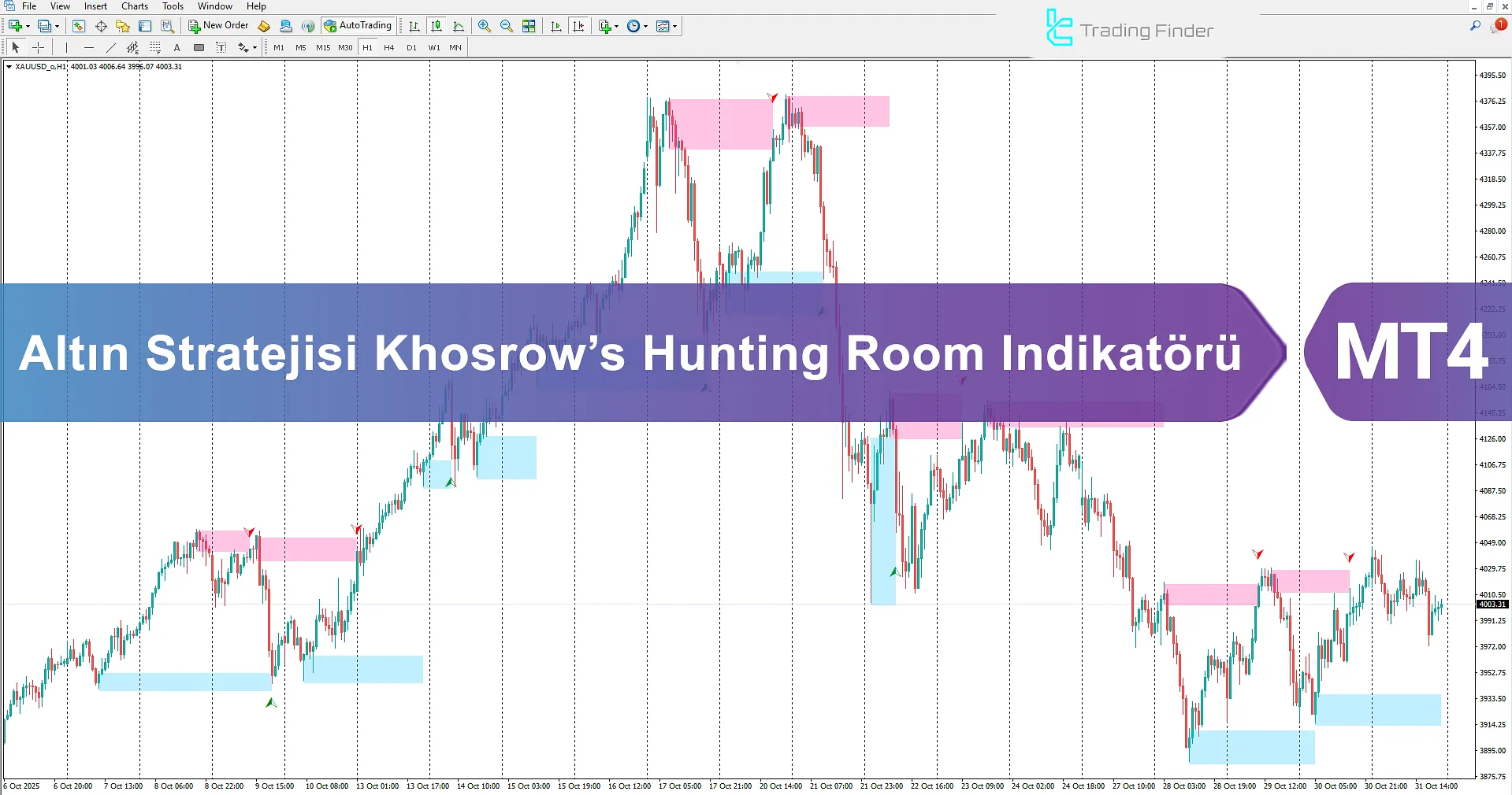Altın Stratejisi Khosrow’s Hunting Room (TRH) Göstergesi MT4 için İndirme - [TradingFinder]