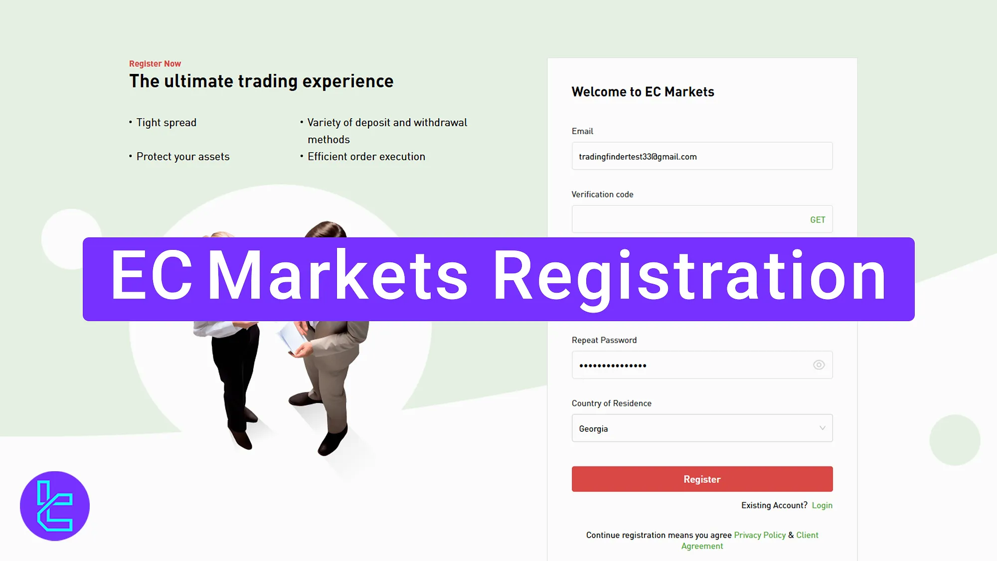 EC Markets Registration - Country, Email, and Mobile Number [3 Steps] 2025