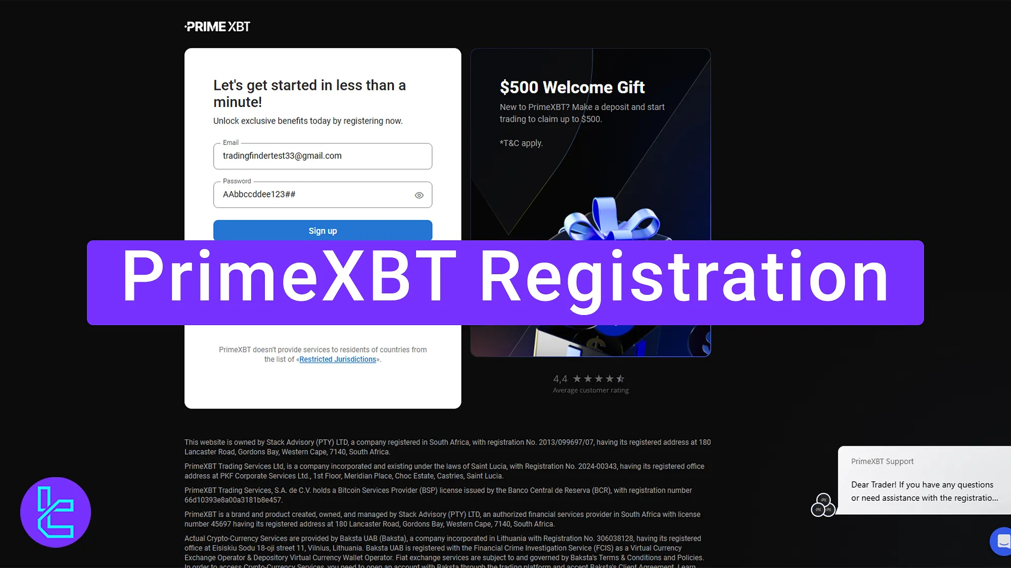 PrimeXBT Registration - Sign up for trading Crypto or CFDs [5 Steps] 2025