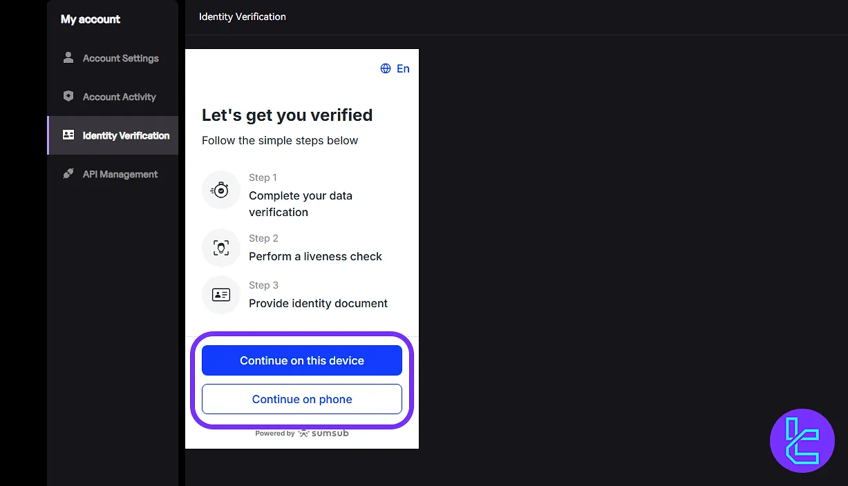 Quidax authentication device selection
