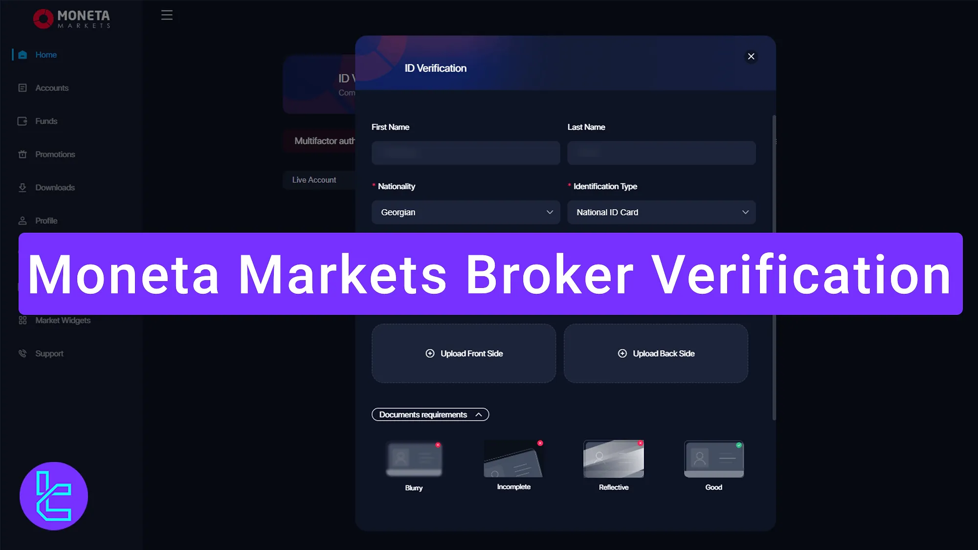 Step-by-step Moneta Markets broker KYC process