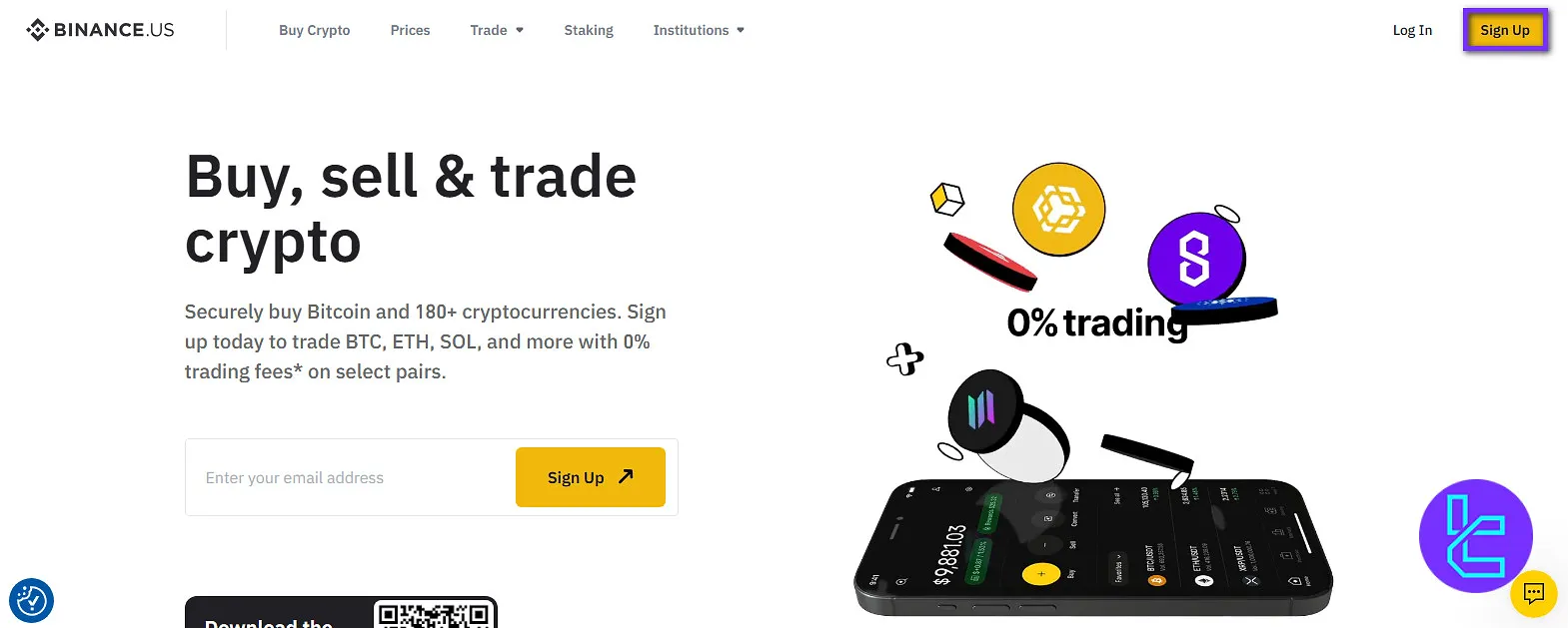 Start Binance.US registration