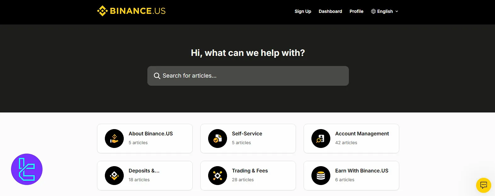 Binance.US help center