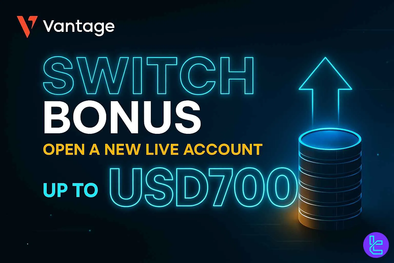 Modern Vantage Markets banner with trading phone screen