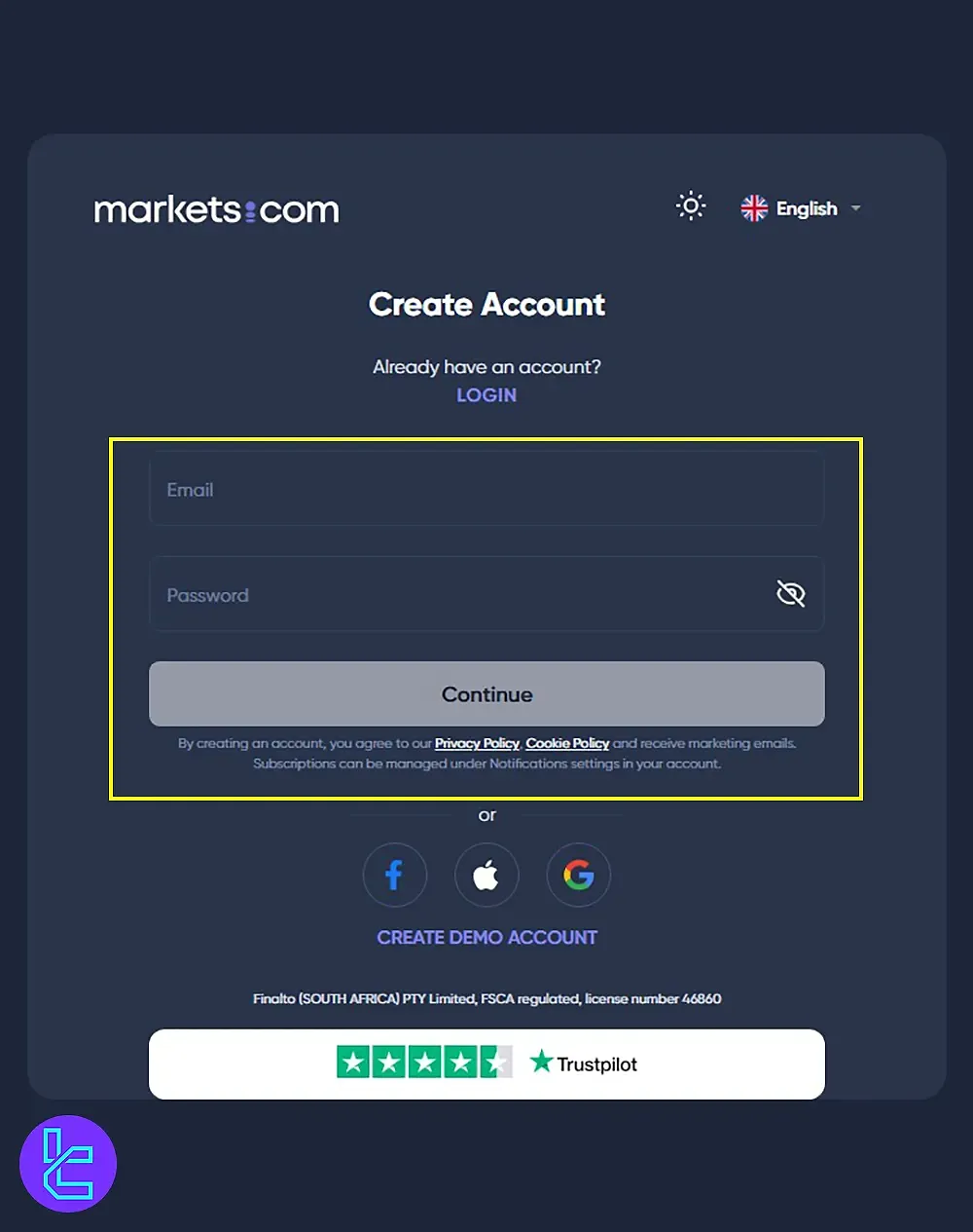 Markets.com account login setup guide