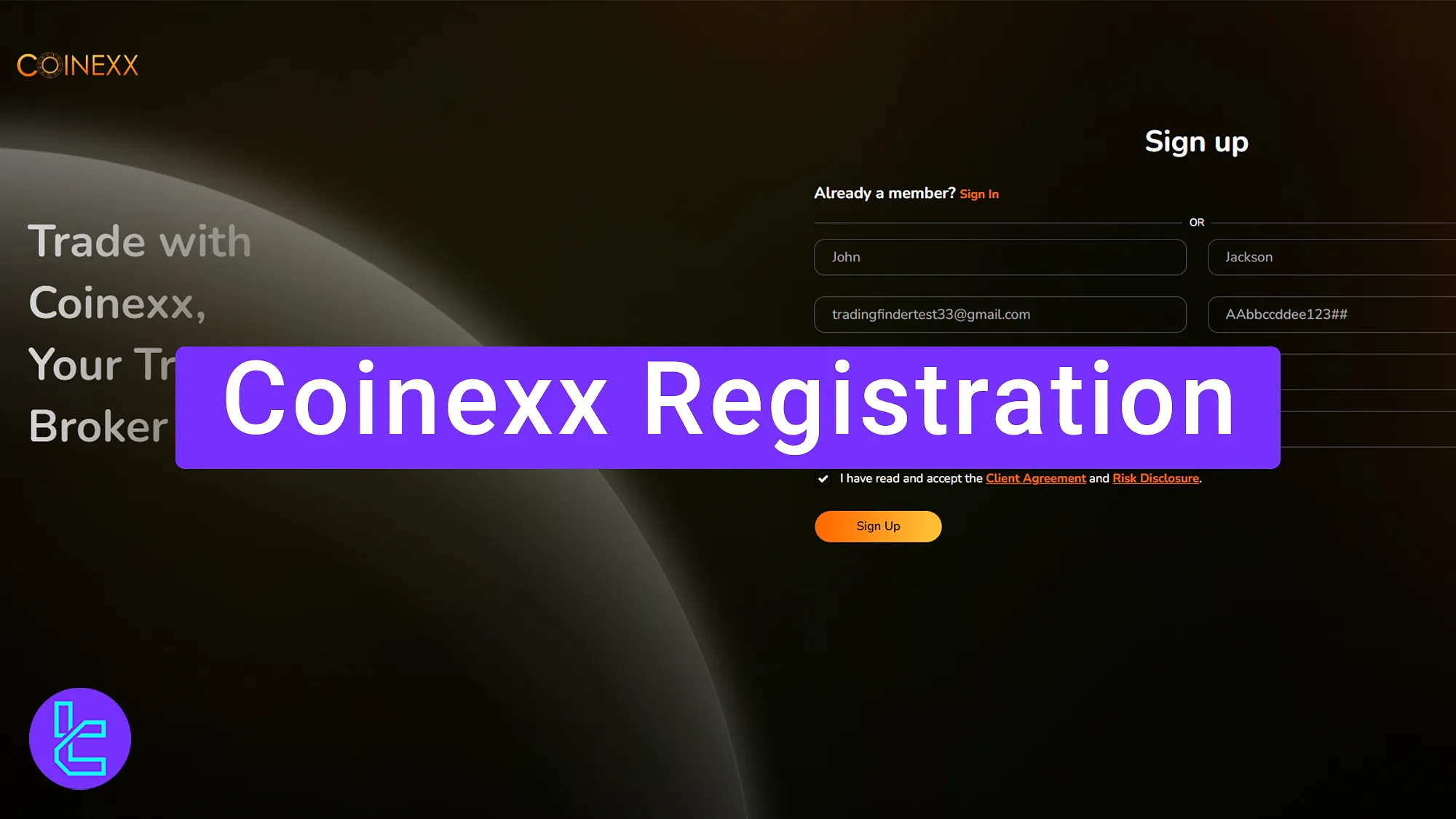 Coinexx Registration