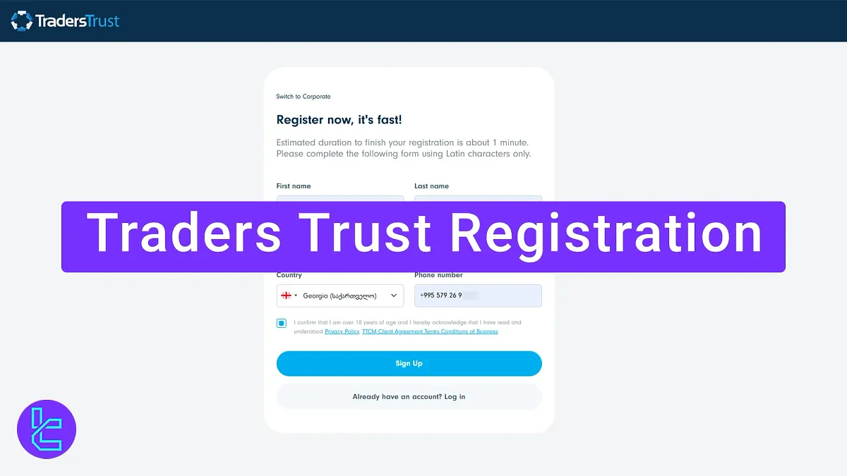 Traders Trust Registration - Full name, Email, Contact Number [3 Steps] 2025