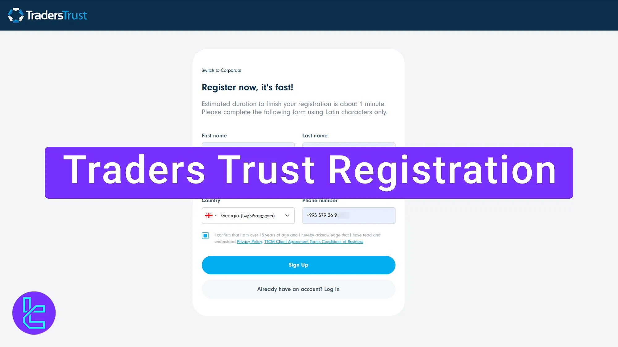 Traders Trust Registration - Full name, Email, Contact Number [3 Steps] 2025
