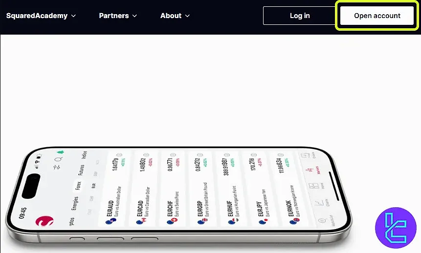 Start the SquaredFinancial registration process