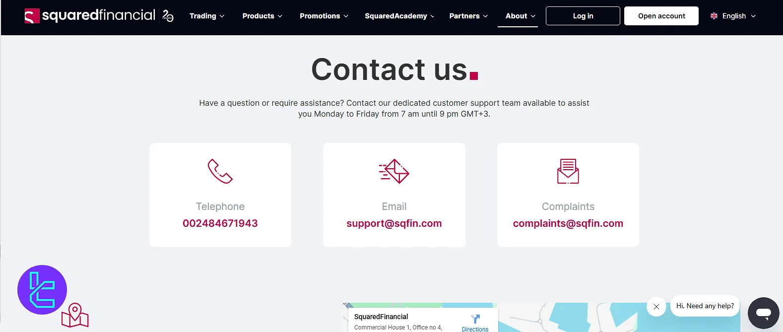 SquaredFinancial support