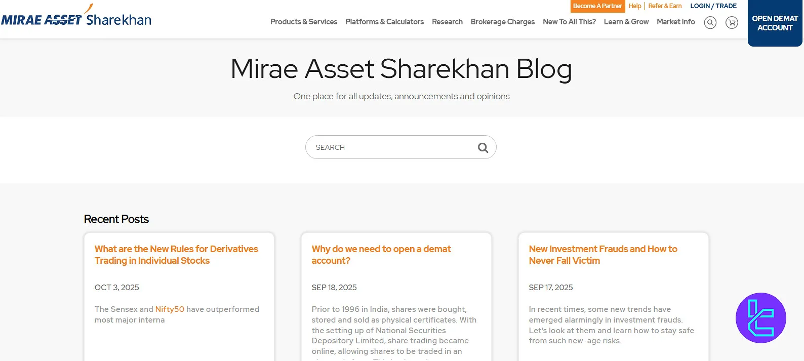 Mirae Asset Sharekhan educational content