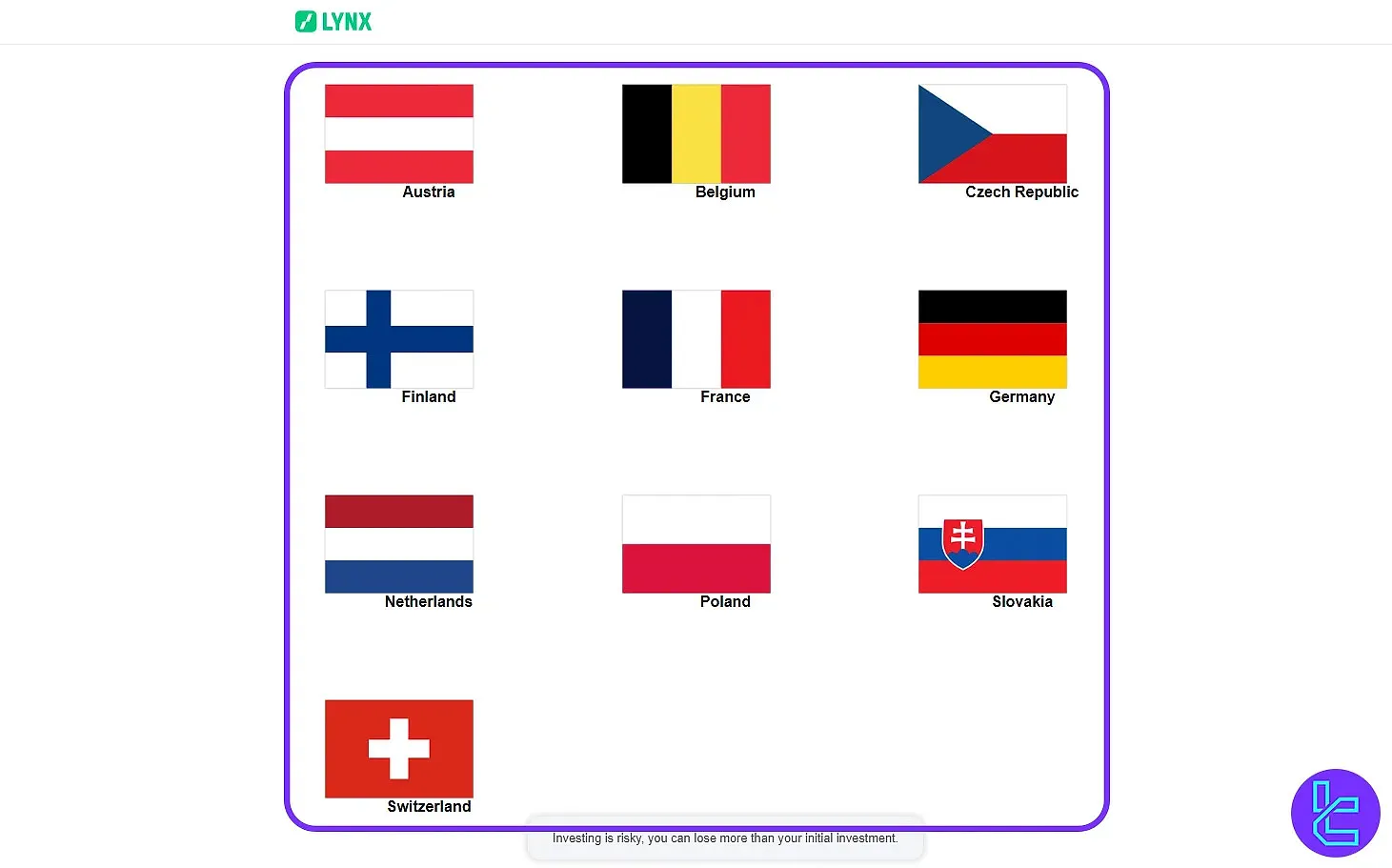 LYNX Country Selection Menu