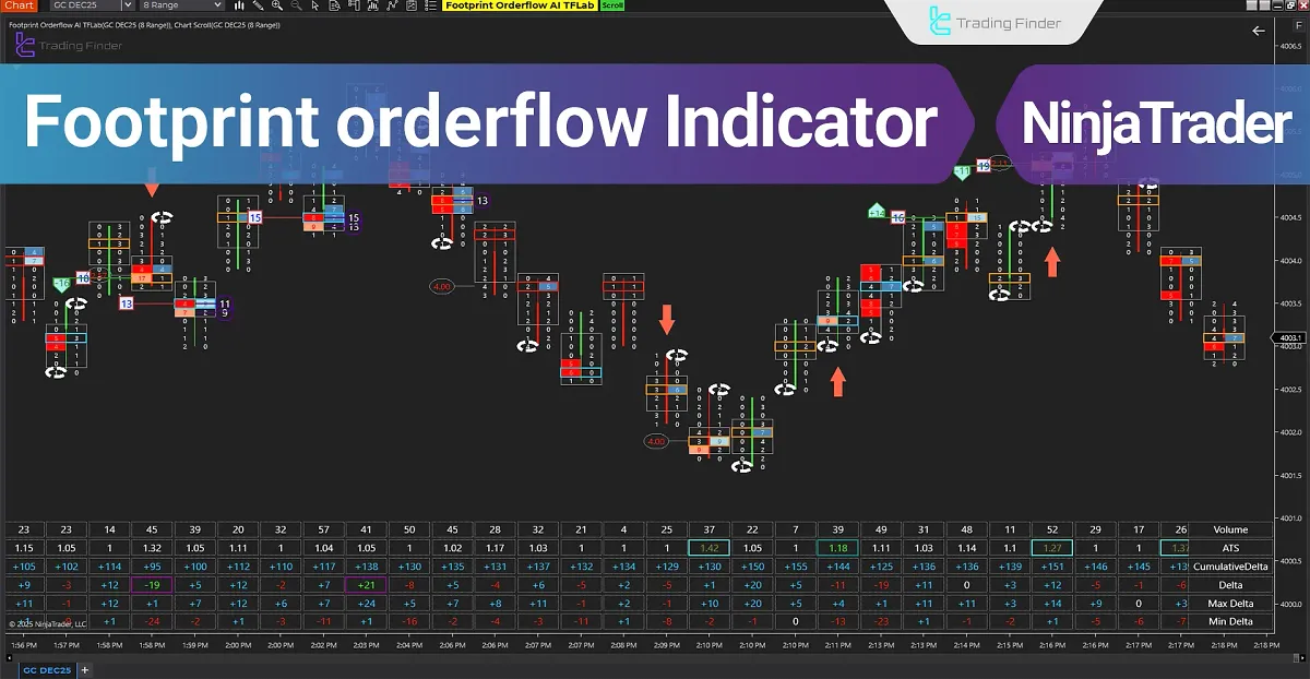 Footprint Orderflow Indicator in NinjaTrader - Free Download [TradingFinder]