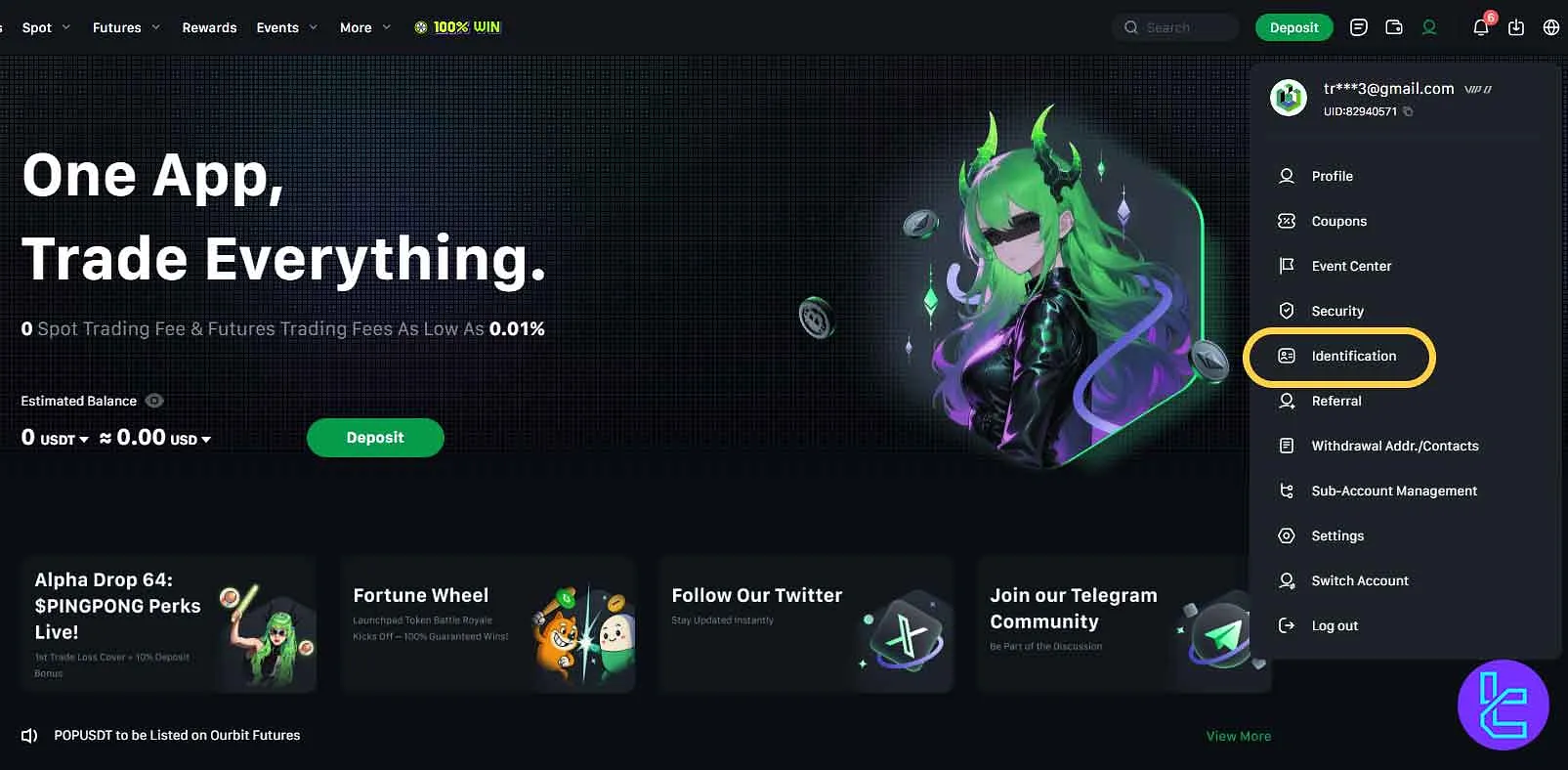 OURBIT authentication KYC access