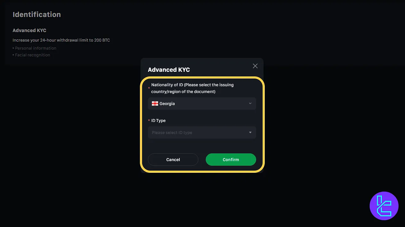 OURBIT authentication choose country