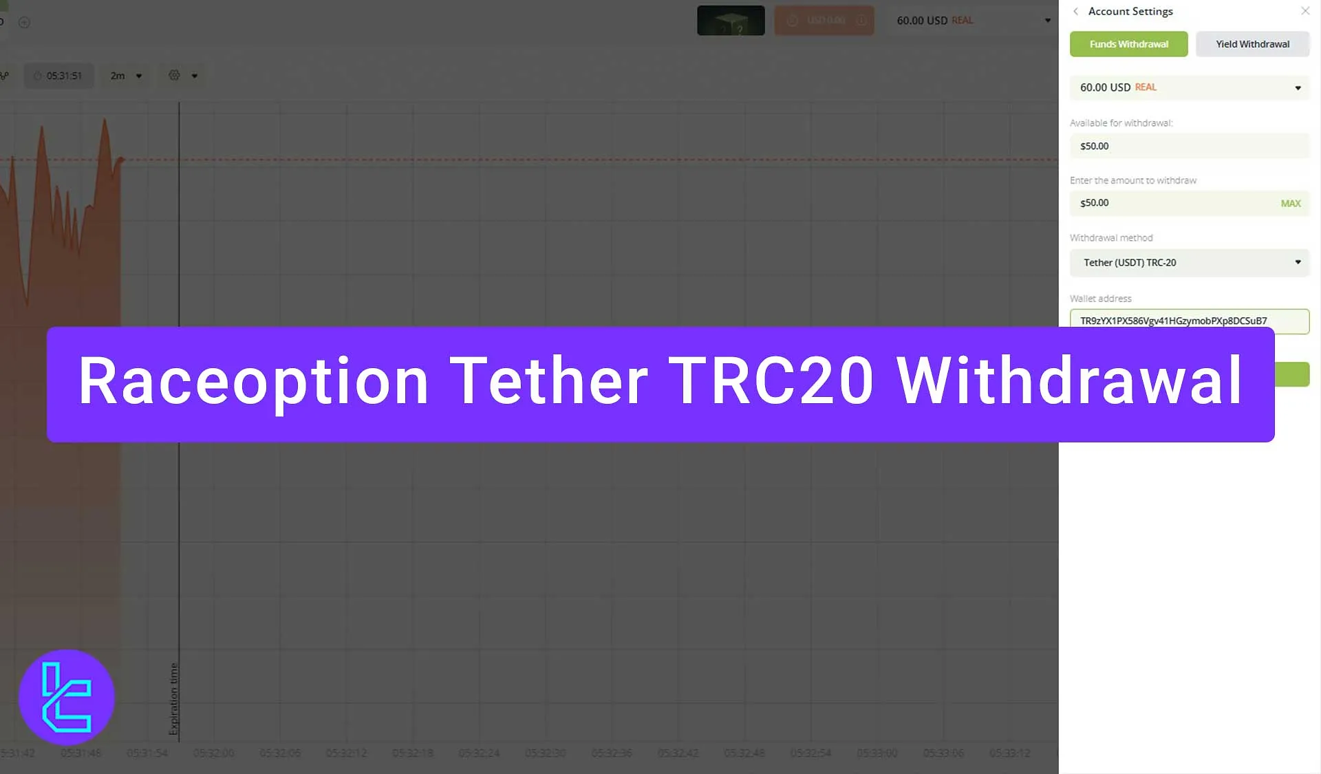 Tether TRC20 Raceoption Withdrawal