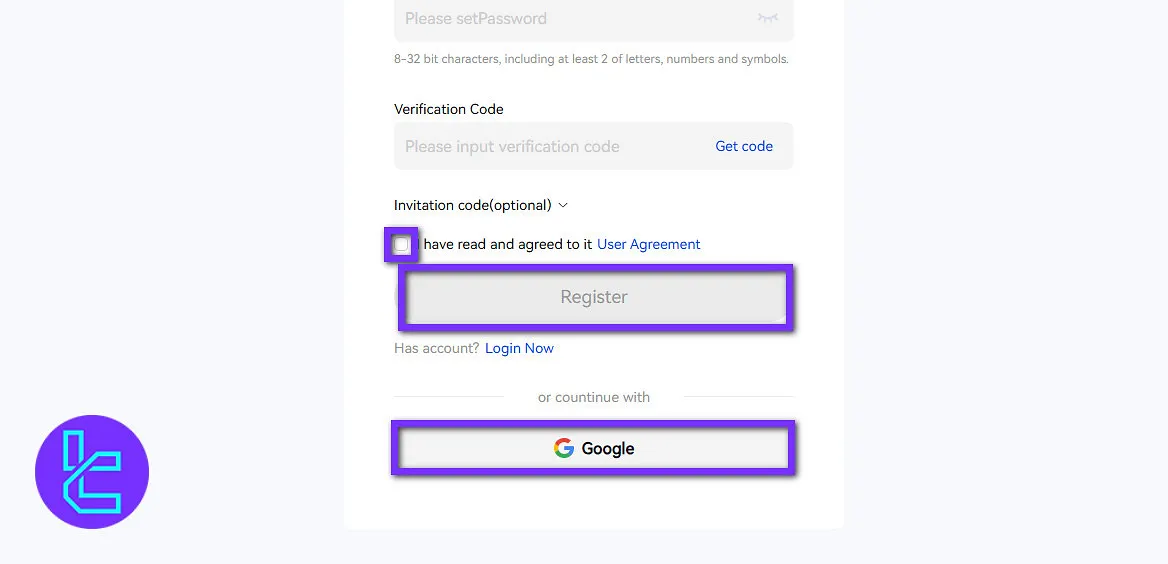 BiFinance Confirm Registration