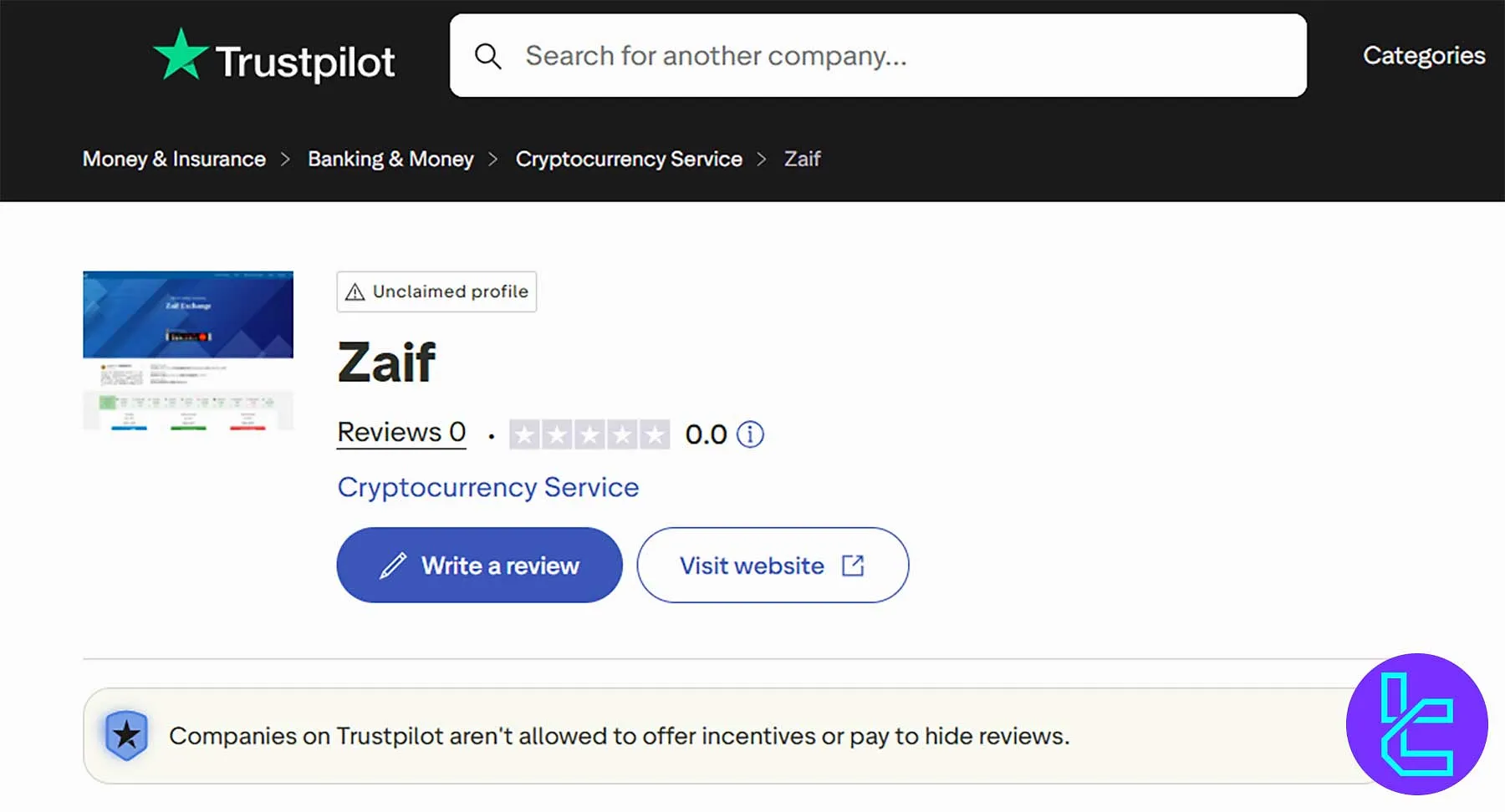 Zaif Trustpilot