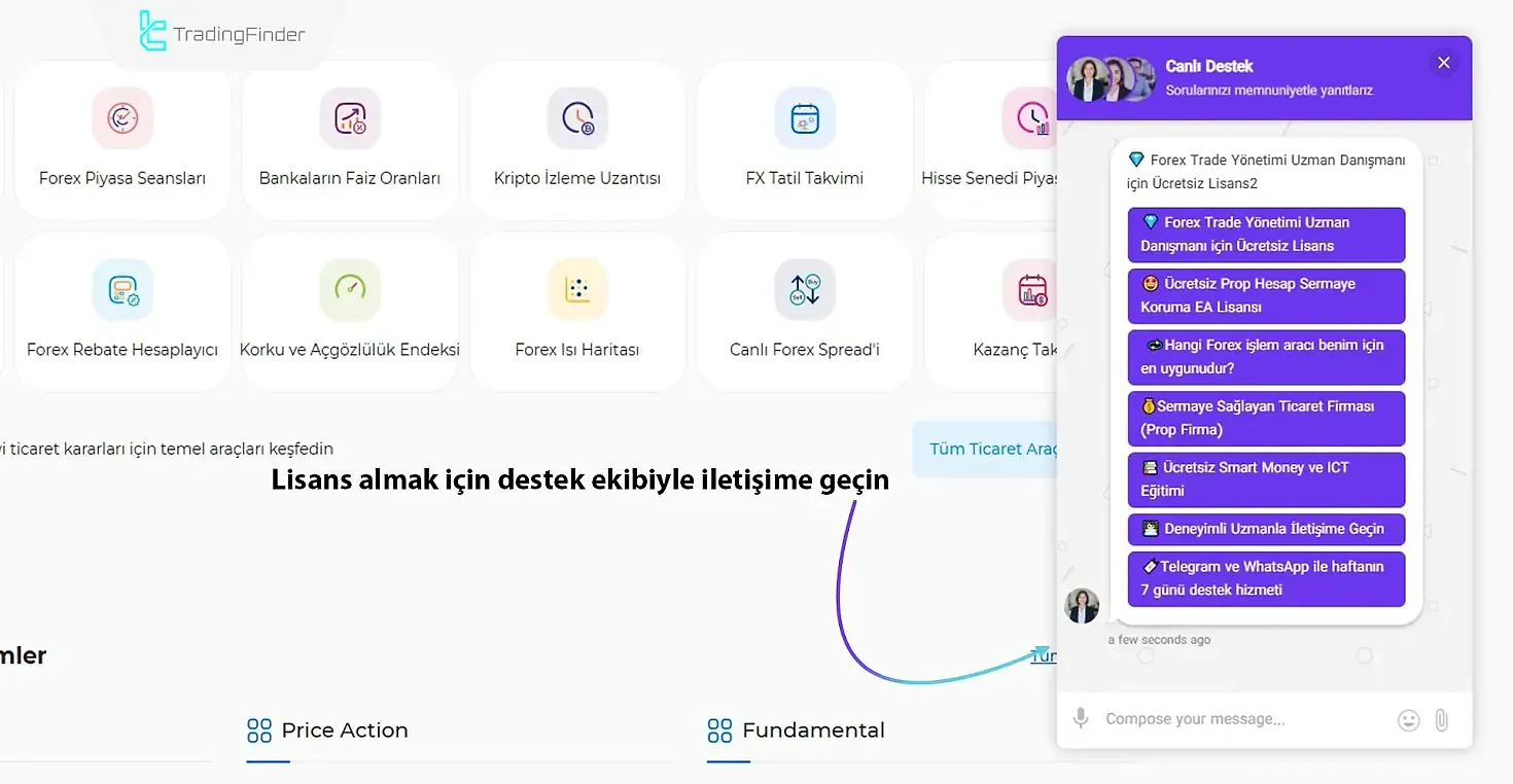 Destek ekibiyle lisans kodu alma adımları