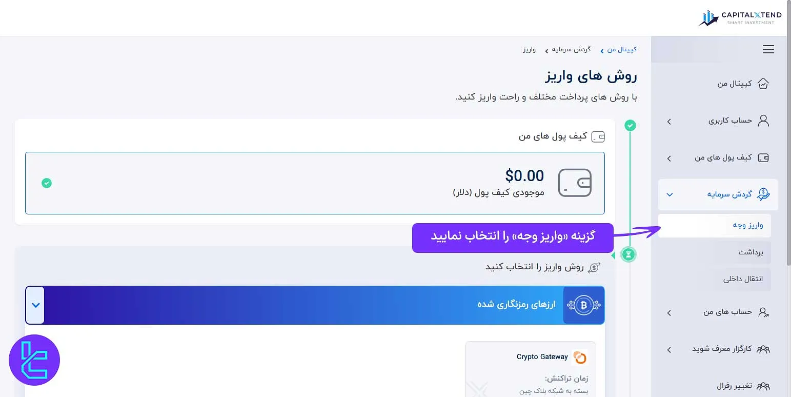 پنل کاربری CapitalXtend