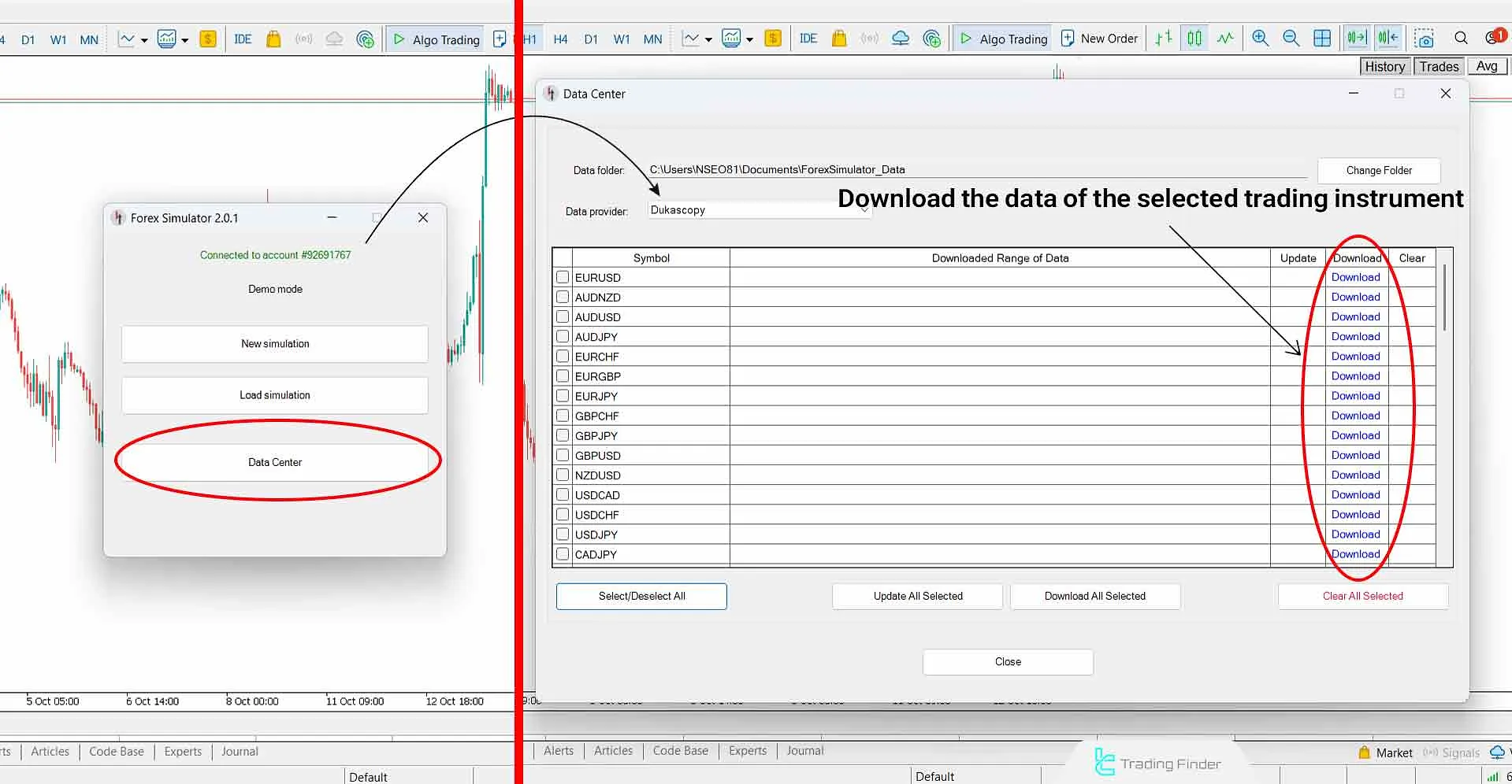 Installing and downloading the desired data for simulation