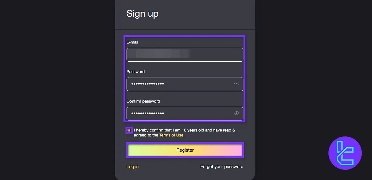 Emirex registration form