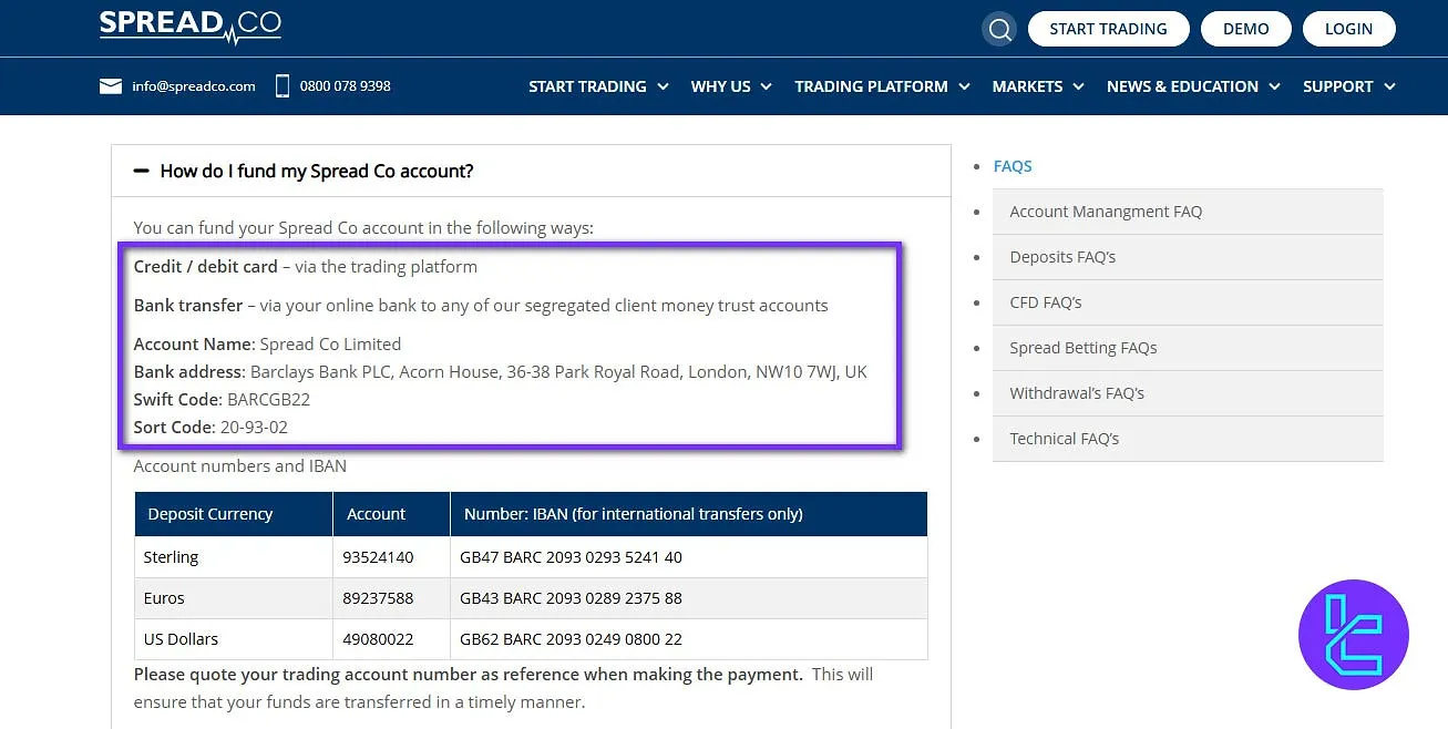 Spread Co deposit methods