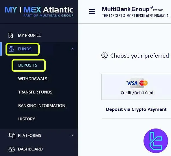 MultiBank Deposit Section