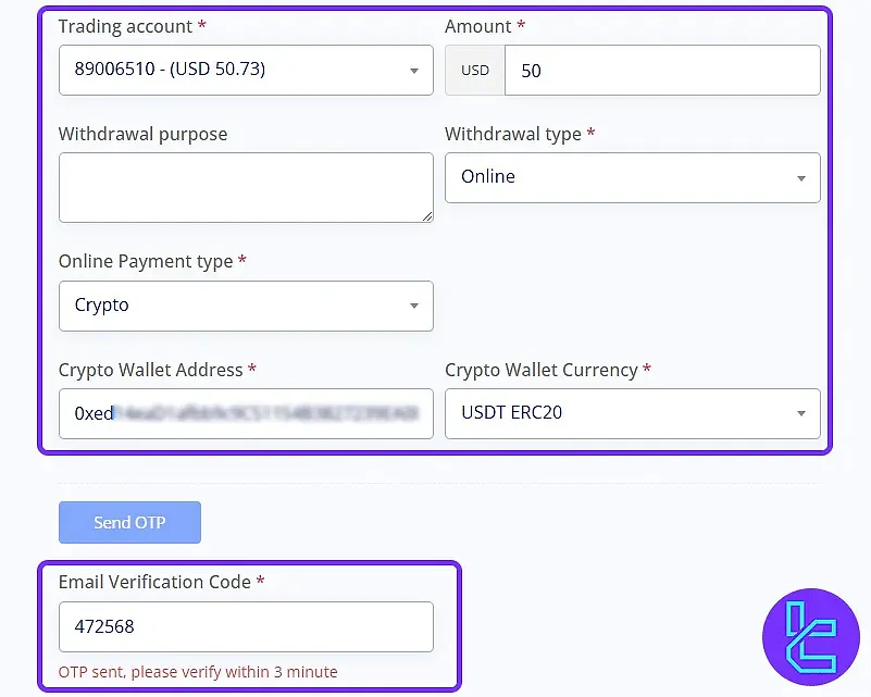 MultiBank ERC20 Withdrawal Details and Verification