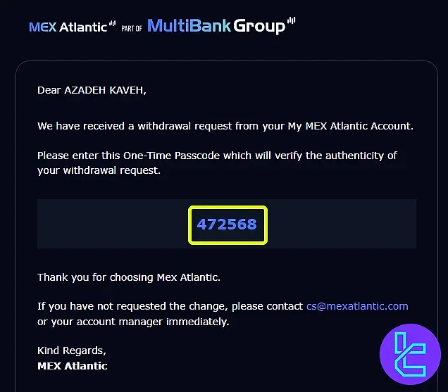 MultiBank submit OTP confirmation