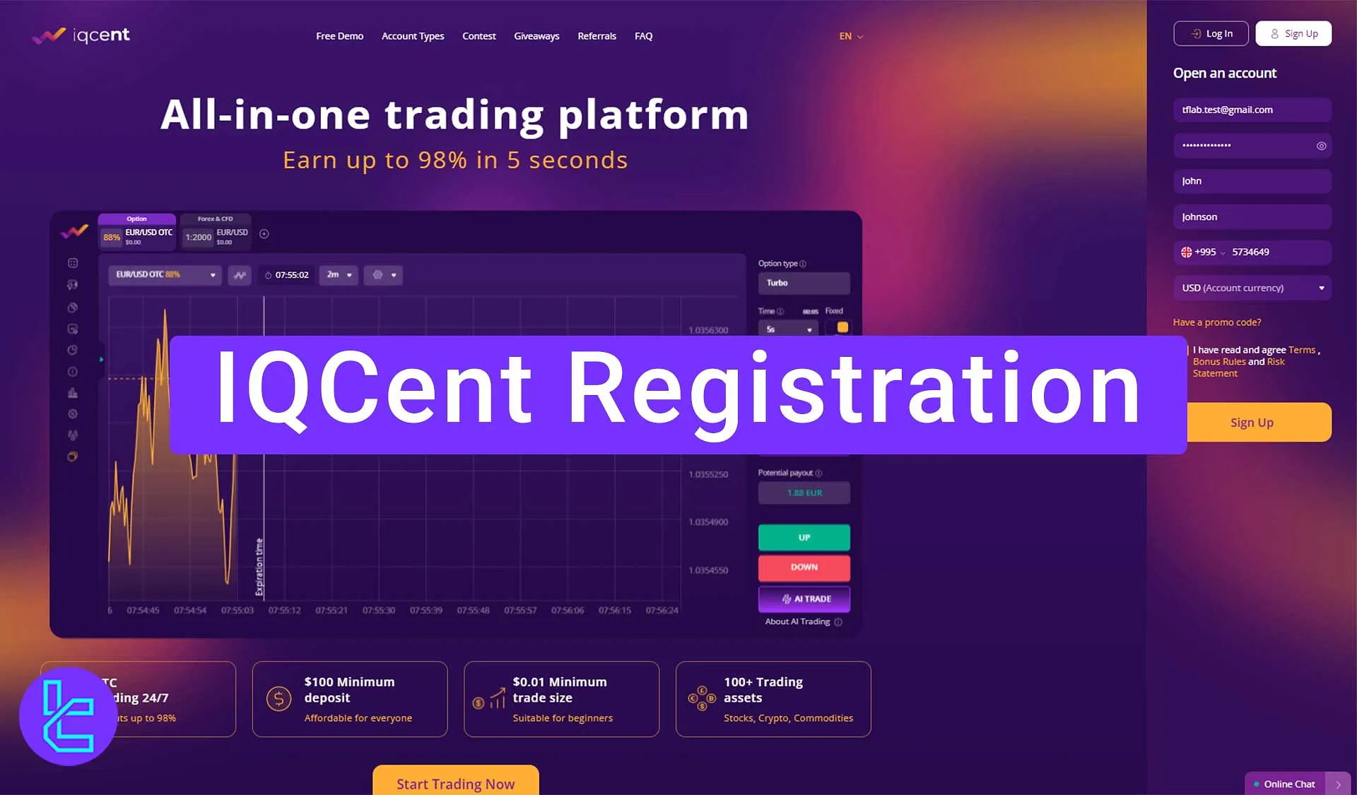 IQCent Registration