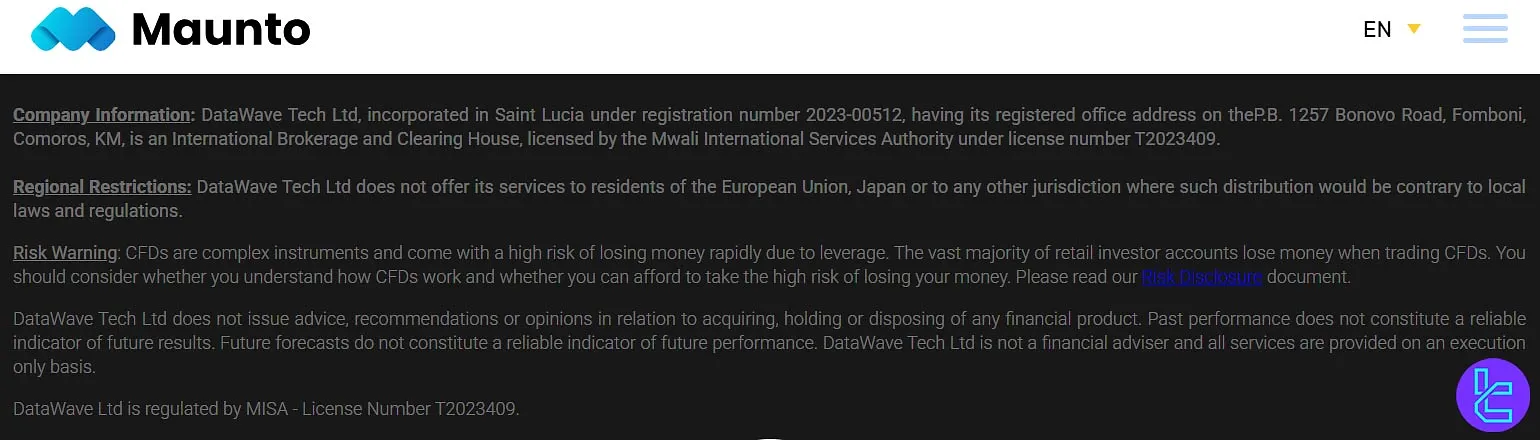 Maunto Regulation and Incorporation