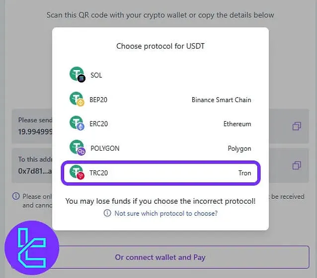 Taurex TRC20 deposit