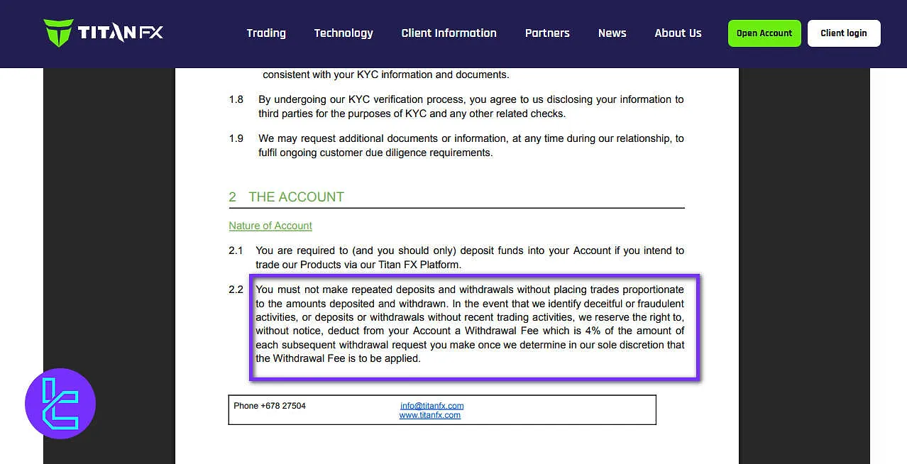 Titan FX Withdrawal fee