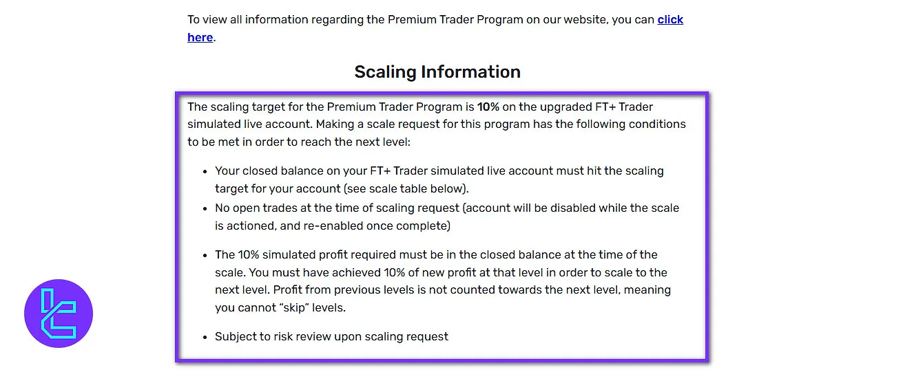 Funded Trading Plus Scaling Plan
