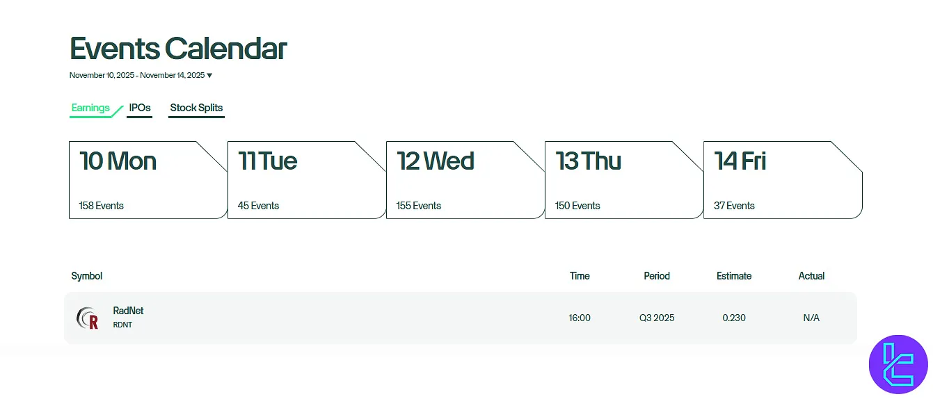 TradeZero Event Calendar