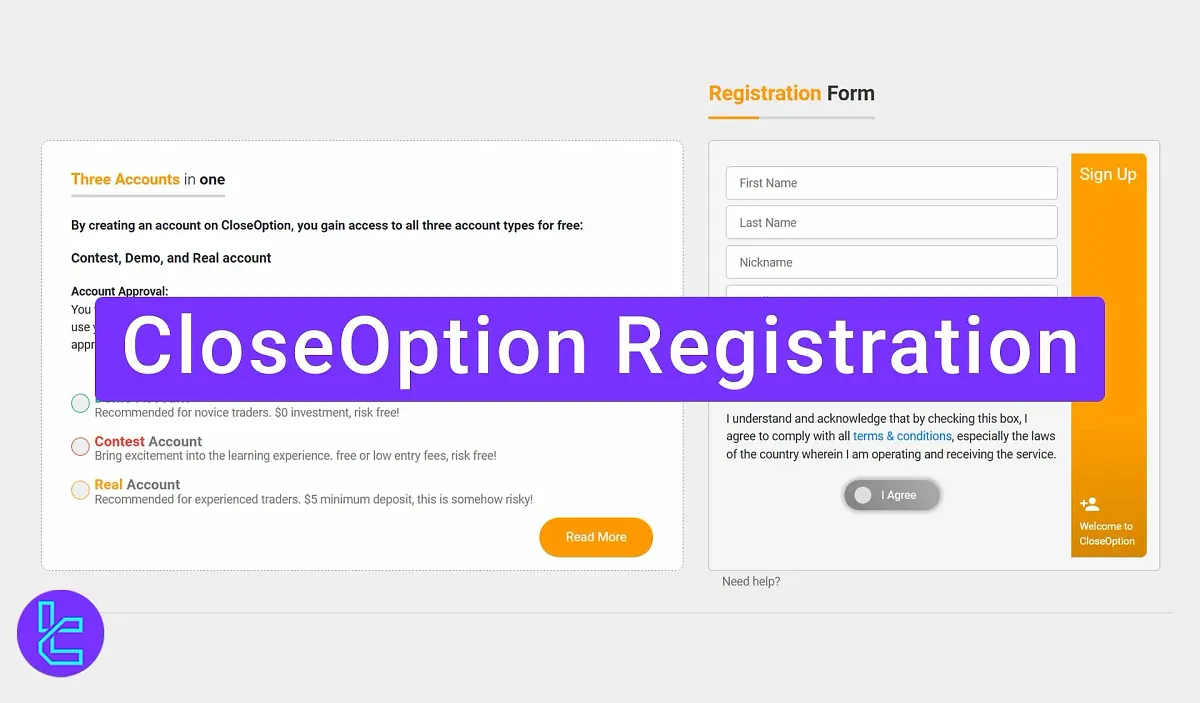 CloseOption Registration - Signup in 3 steps 2025