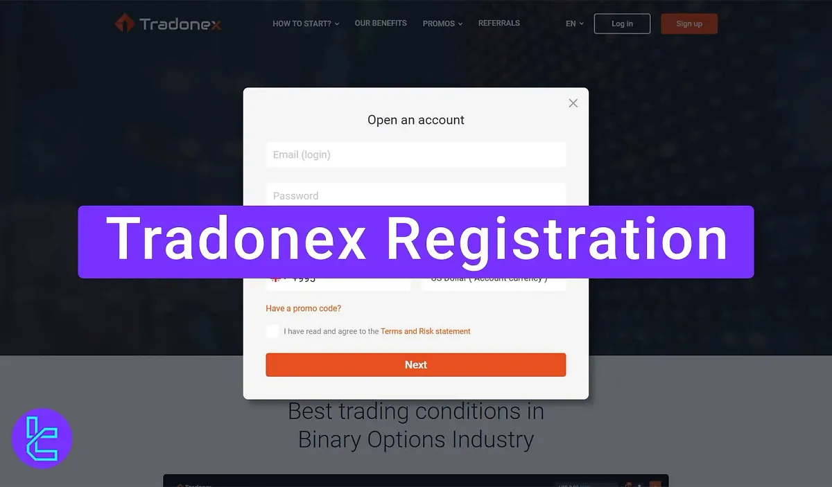 Tradonex Registration - Signup with Email & choose a currency 2025