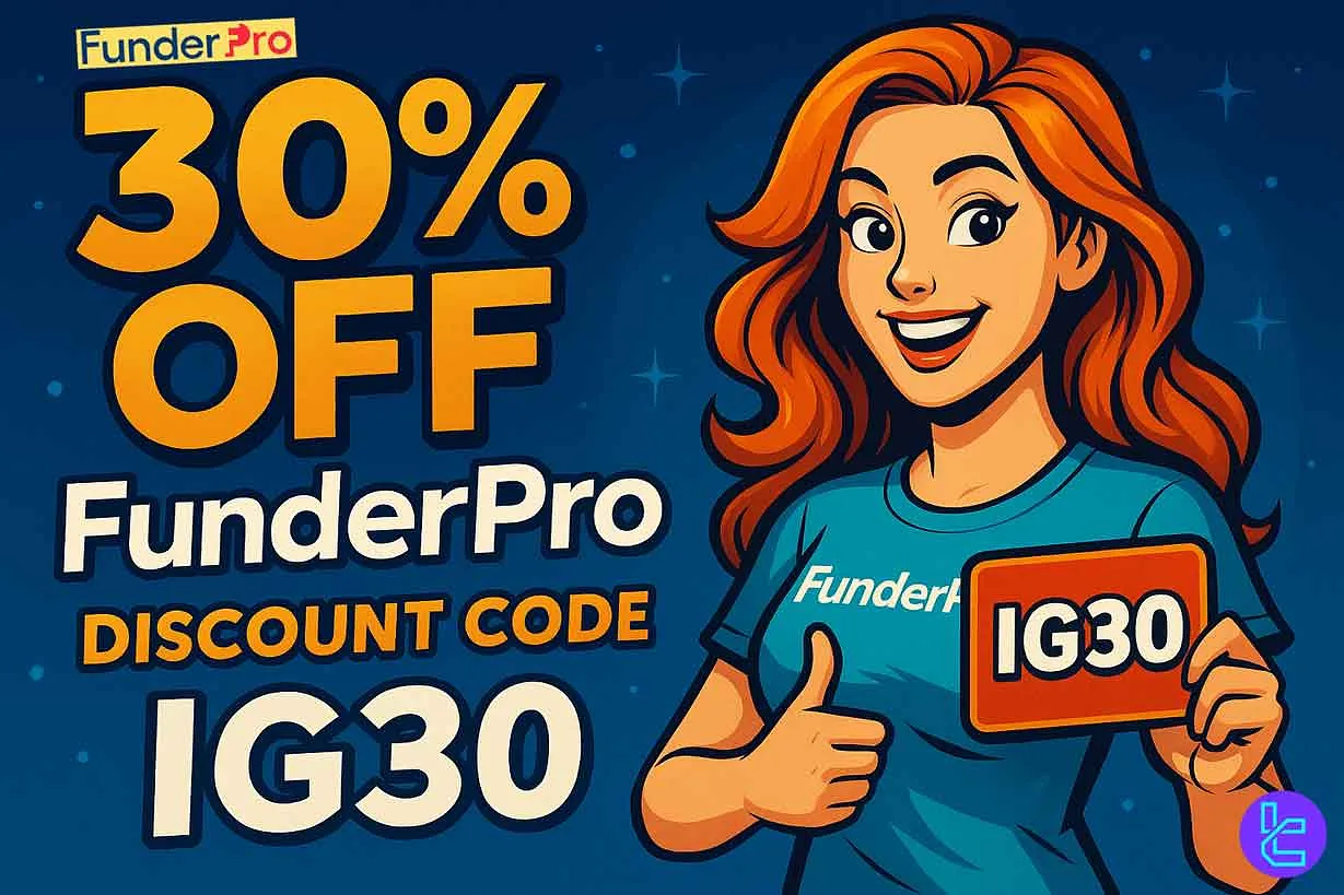 Eye-catching FunderPro promo highlighting 30% OFF all trading challenges for its 30K milestone