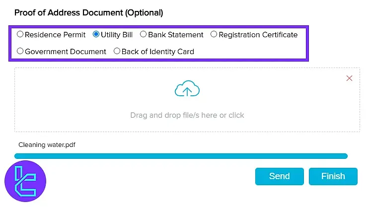 Upload address proof documents on Trive
