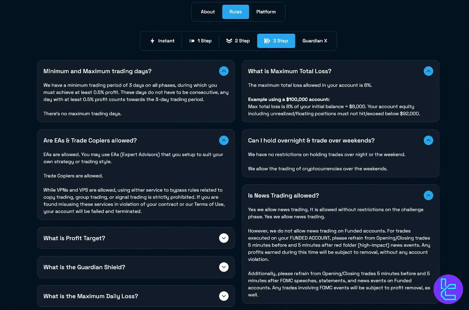 قوانین پلن سه مرحله‌ای بلوگاردین