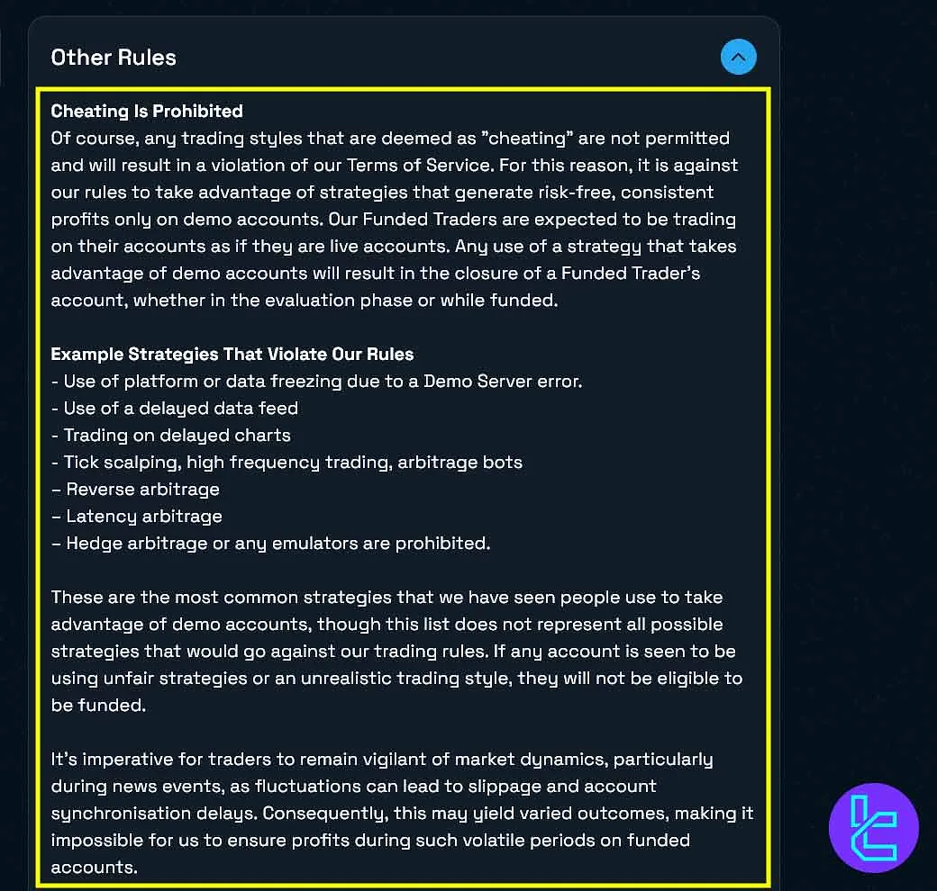 استراتژی‌های ممنوعه پراپ فرم بلوگاردین