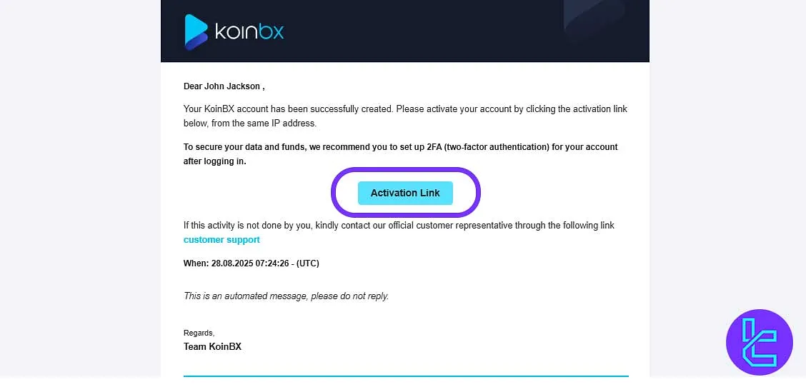 KoinBX signup account activation