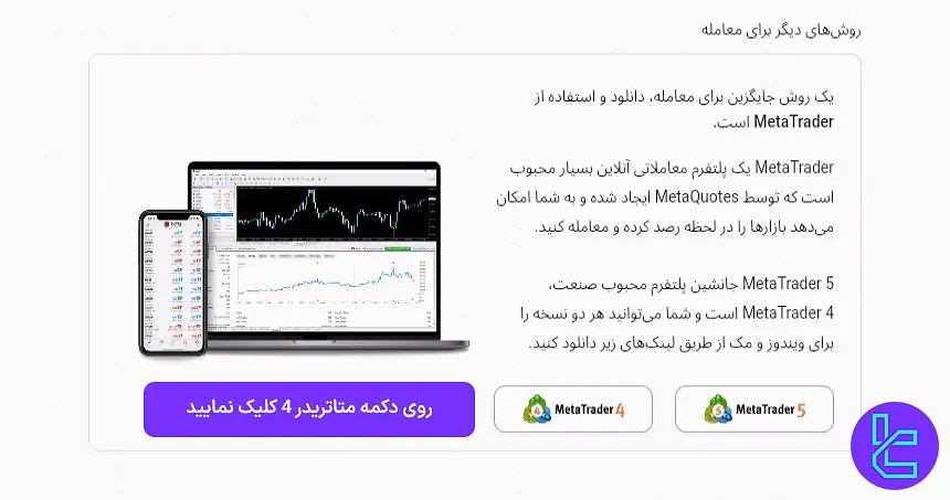 صفحه دانلود پلتفرم در سایت آلپاری
