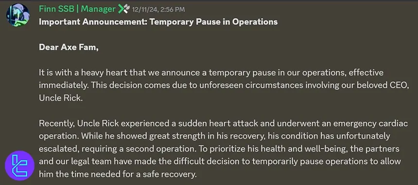 Axe Trader Halts Operations