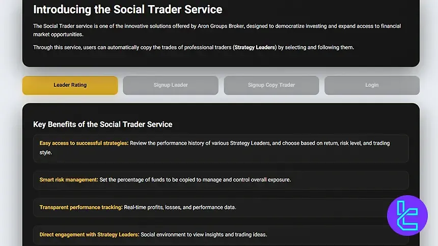 سرویس سوشال تریدینگ و کپیترید آرون پراپ