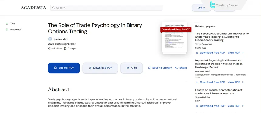Educational article on trading psychology in options trading