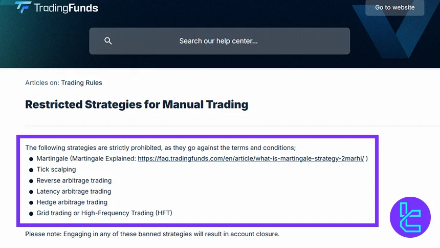 استراتژیهای ممنوعه تریدینگ فاندز شامل مارتینگل، اسکالپ تیکی، آربیتراژ، HFT و گرید تریدینگ
