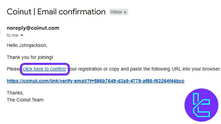 Coinut email verification
