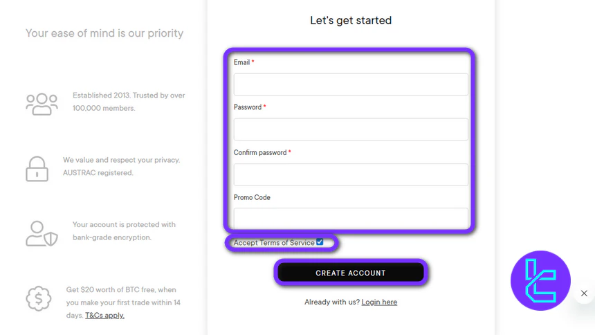 Cointree registration form